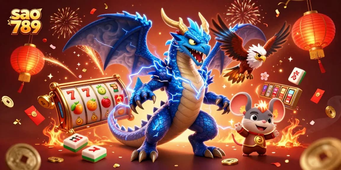 Experience the thrill of winning at sao 789 with vibrant casino gaming elements and exciting characters in action.