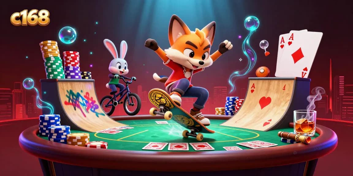 Experience thrilling gameplay at c168 with vibrant poker action in a dynamic casino scene.