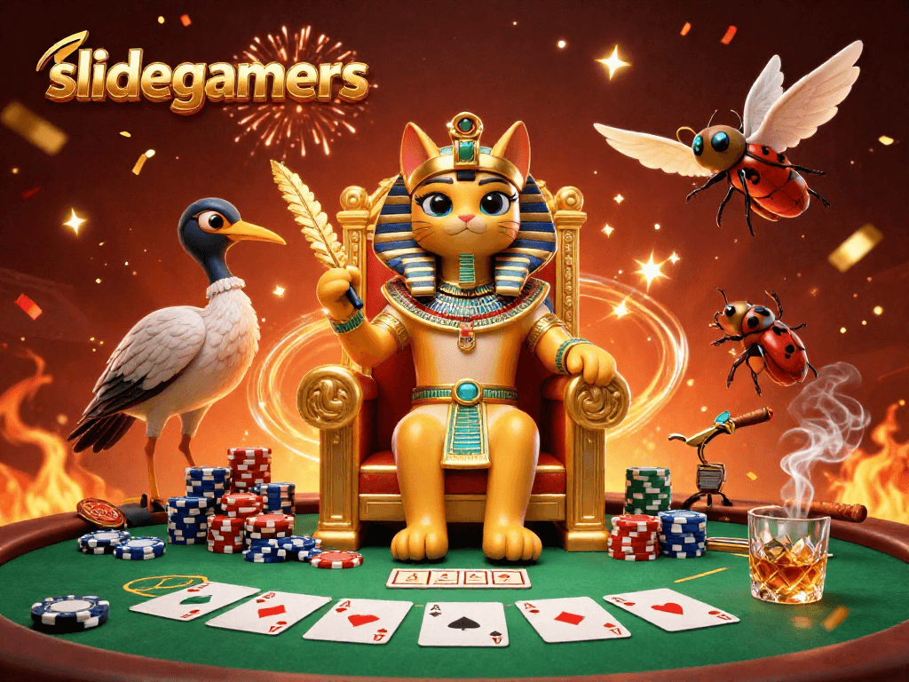 Engage in thrilling moments with slidegamers as your gaming strategies unfold in this richly detailed illustration.