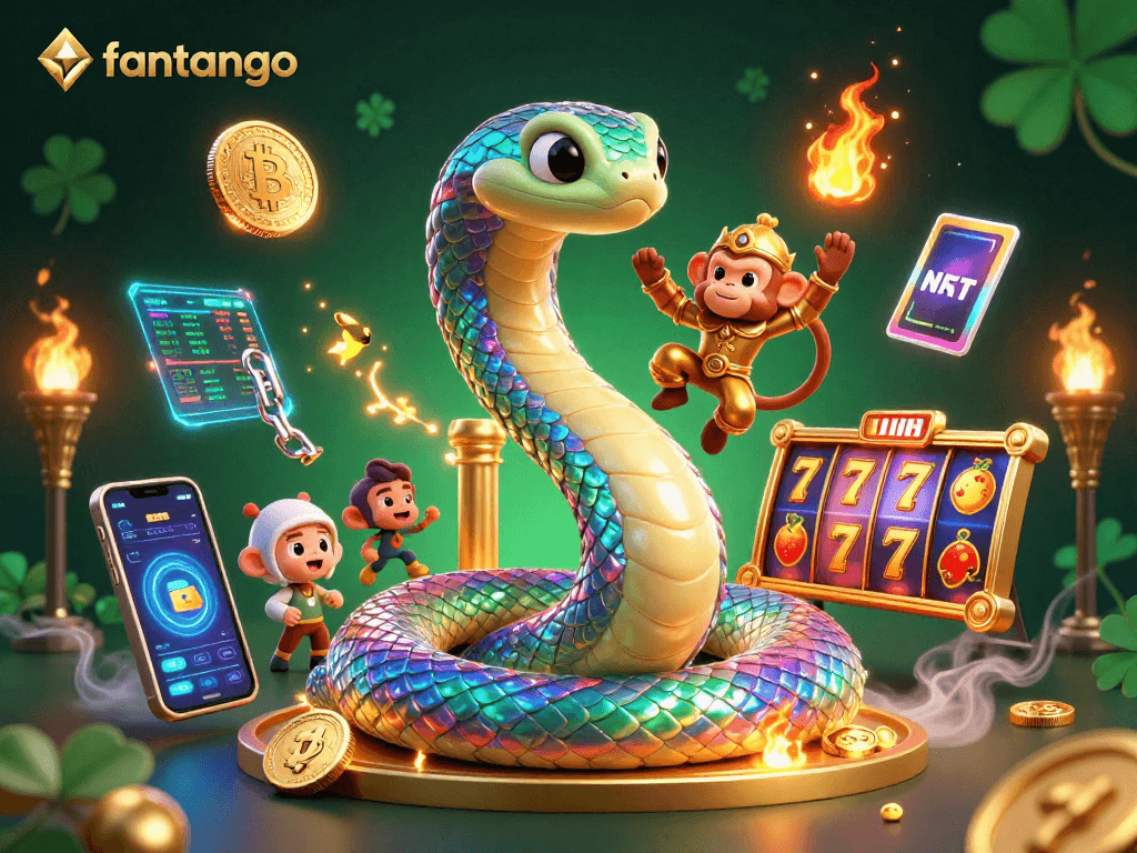 Experience fantango gameplay with a lively scene featuring a whimsical serpent, monkey king, and slot elements.