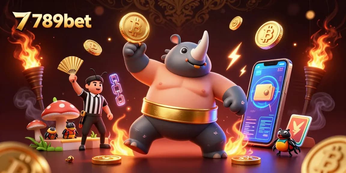 Engage with 789bet's thrilling atmosphere as the sumo champion beetle steals the scene amidst golden coin action.