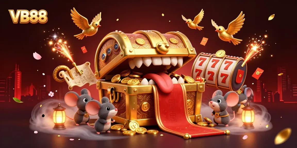 Play and win big at VB88 with our vibrant casino illustration showcasing an exciting gaming atmosphere.