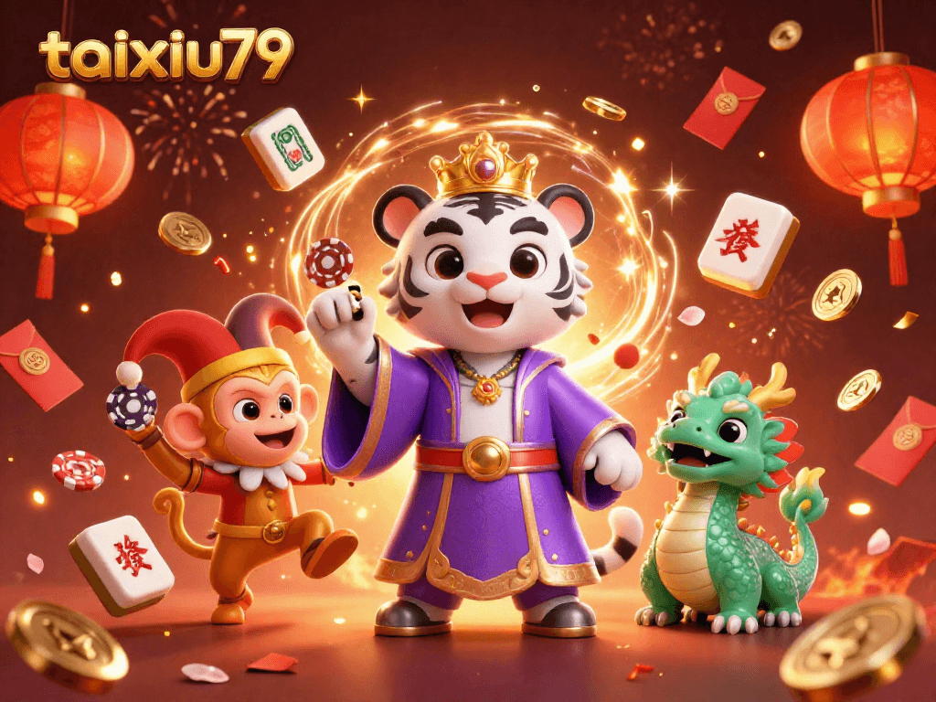 Engage in thrilling gameplay with taixiu79 as a majestic white tiger, playful monkey, and jade dragon create magic.