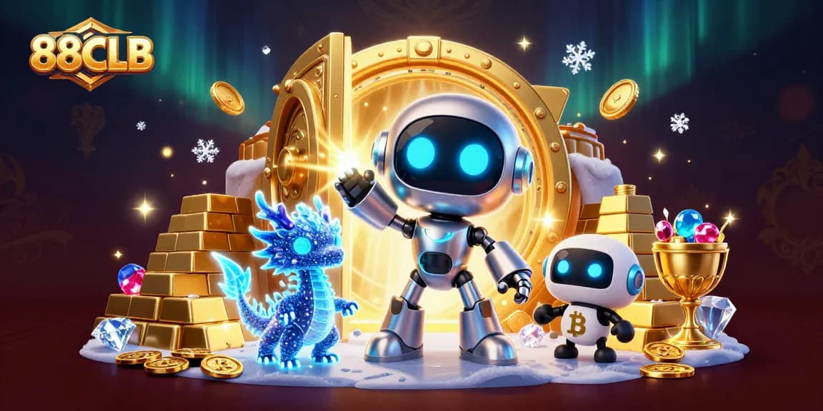 Experience the excitement of 88CLB with a vibrant 3D casino scene featuring futuristic elements.