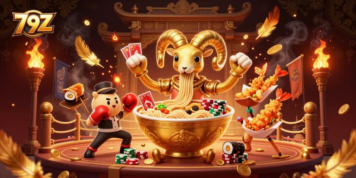 Engage with 79Z in a vibrant casino scene featuring unique cartoon characters playing cards and stacking chips.