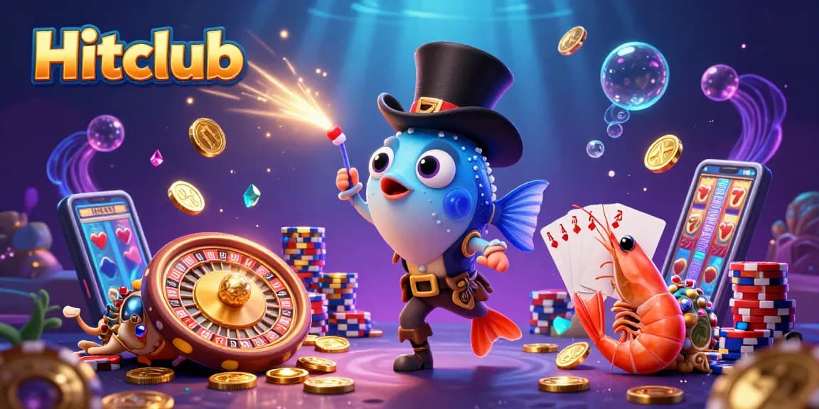 Hitclub's engaging casino scene showcases glowing coins and treasures in a vibrant underwater world.