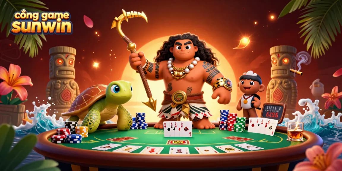 Engage with cổng game sunwin through a vibrant 3D illustration of colorful poker gaming elements.