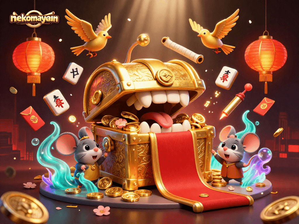 Spin to win big with nekomayman in this vibrant 3D casino world filled with lucky treasures!