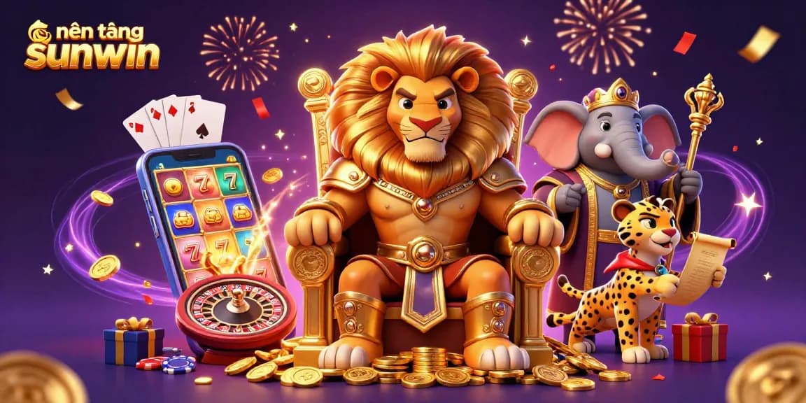 Experience the excitement of nền tảng sunwin with vibrant 3D illustration and engaging gambling elements.