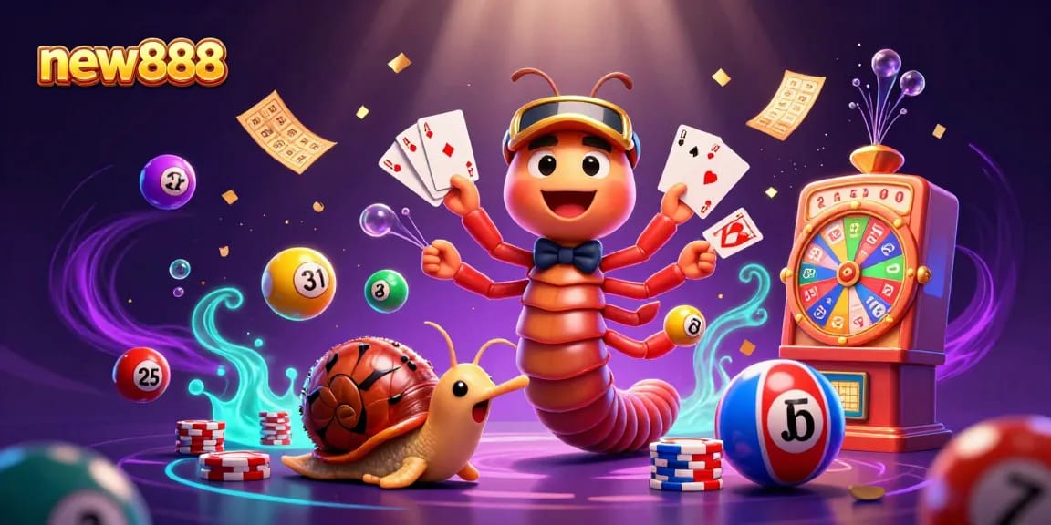 Experience the excitement of new888 with vibrant games featuring colorful balls and animated characters.