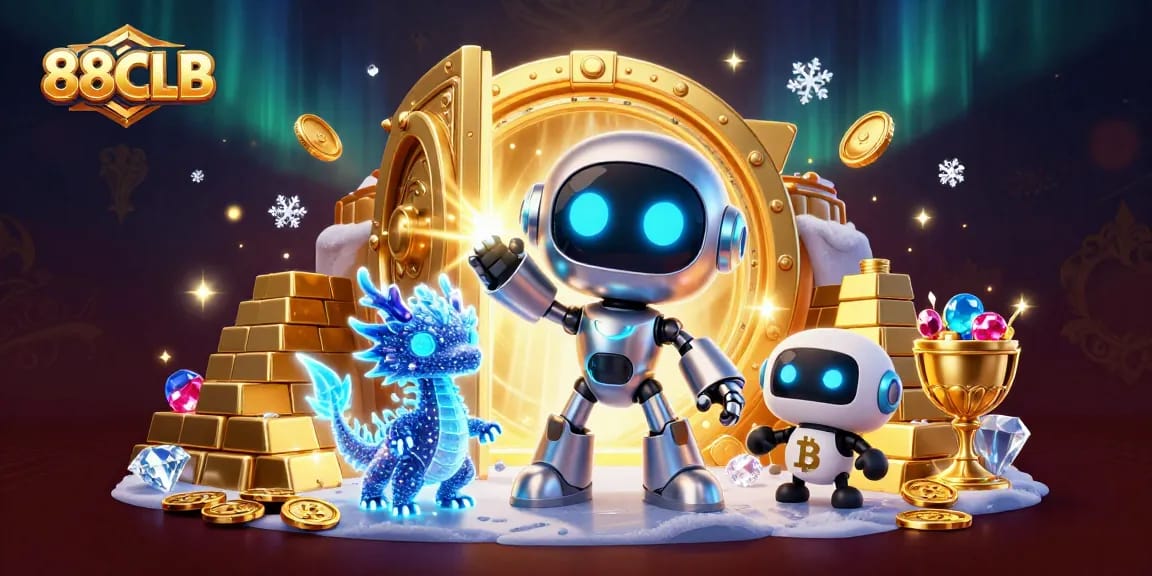 Experience the excitement of 88CLB with a vibrant 3D casino scene featuring futuristic elements.
