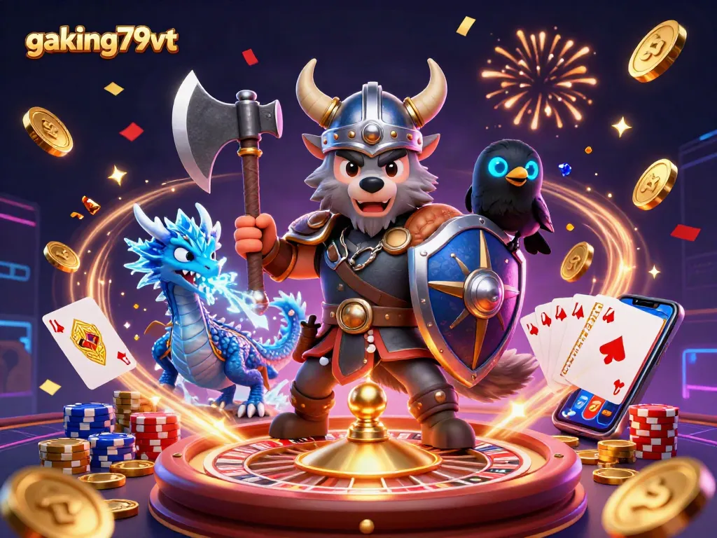 Engage with gaking79vt’s live cockfighting and casino thrills in this vibrant illustration.