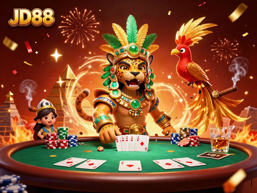 Experience excitement at JD88 with dynamic casino elements and vibrant character interactions