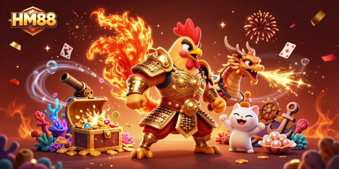 Engage in thrilling gaming action at HM88 with exclusive offers and vibrant scenes.