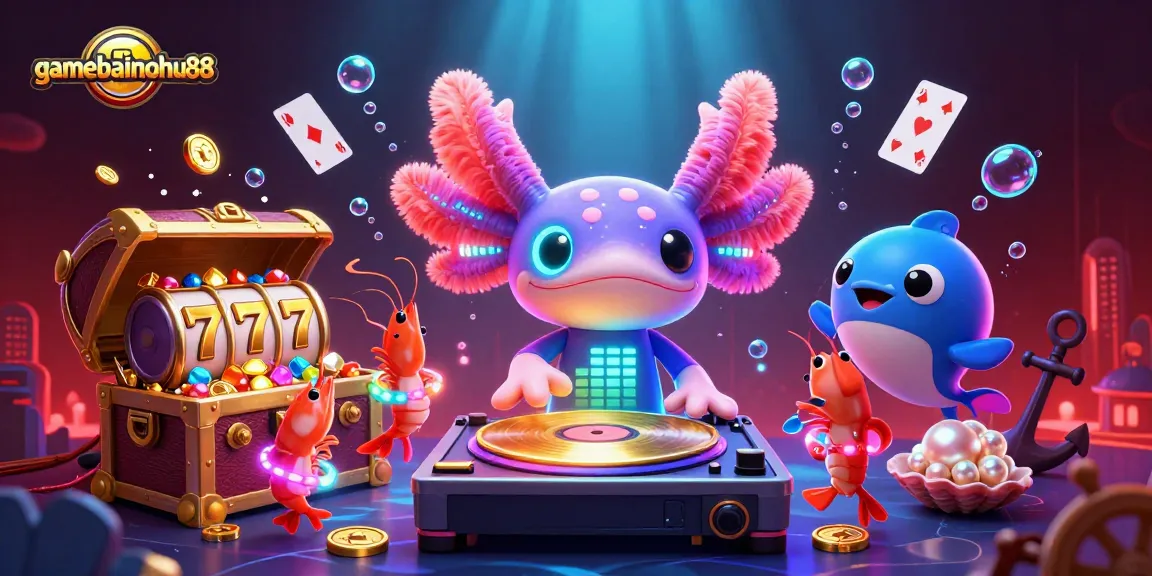 Experience thrilling wins at gamebainohu88 with a vibrant underwater casino scene filled with treasure and excitement.