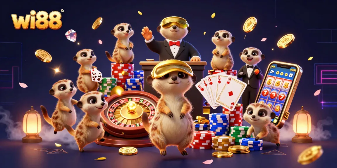 Experience thrilling moments at wi88 with exciting casino games and playful meerkats.