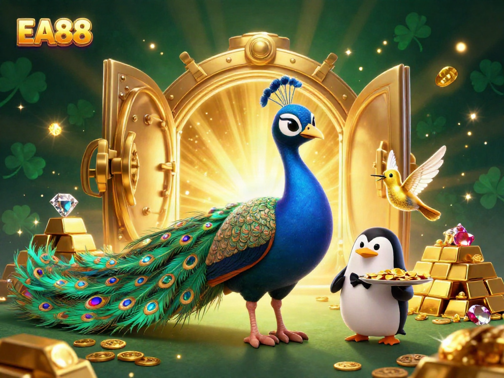Experience the excitement of EA88 with vibrant casino imagery featuring dynamic characters and rich details.