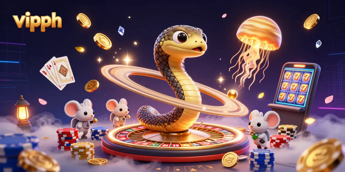 Engage with vipph casino's vibrant 3D scene showcasing cosmic characters and exciting betting elements.