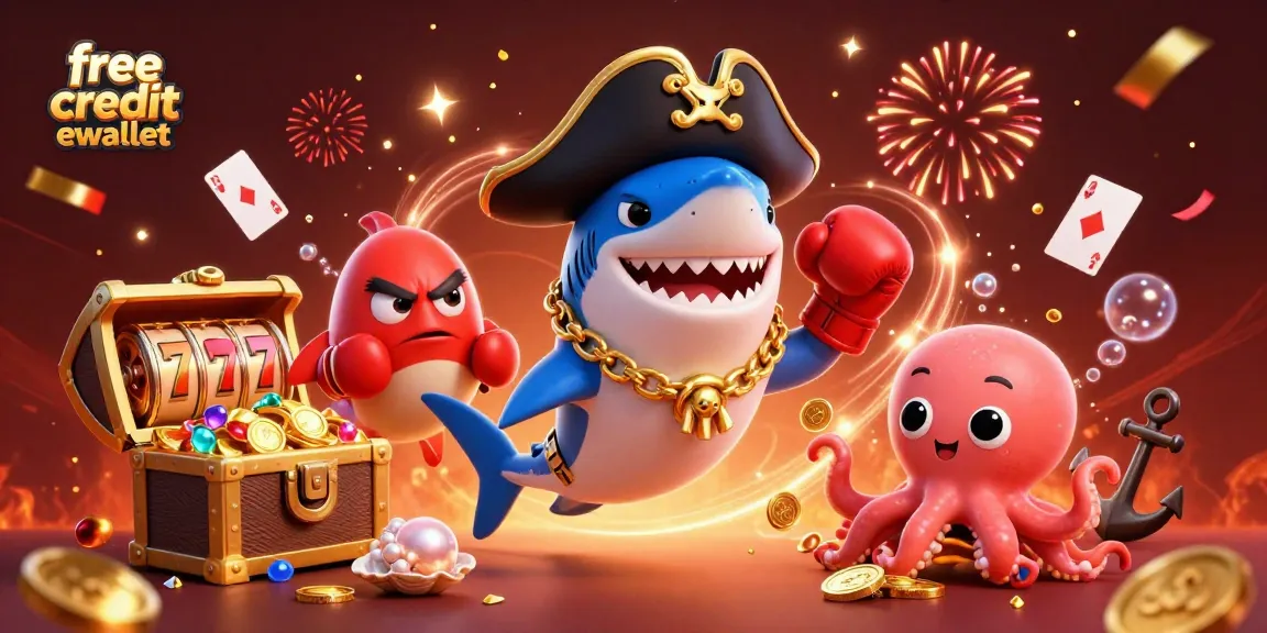 Win with free credit ewallet while enjoying slots and festive underwater fun!
