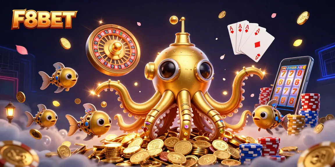 Experience thrilling gameplay with F8BET's vibrant casino scene filled with treasures and excitement