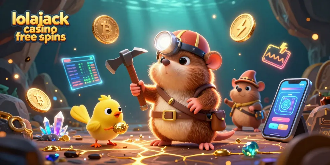 Experience the thrill of lolajack casino free spins while mining treasure in a vibrant casino adventure.