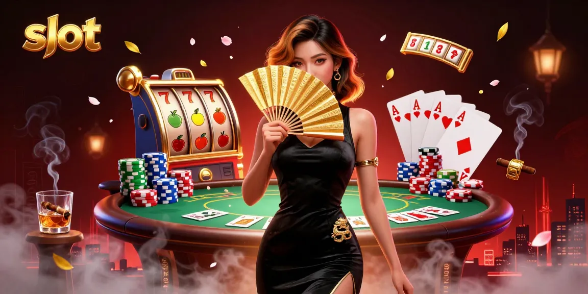 Experience thrilling slot games with a captivating scene of a beautiful woman amidst dynamic slot elements.