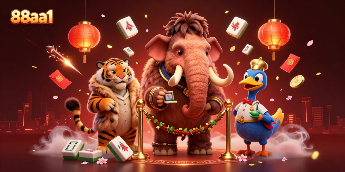 Engage with 88aa1's thrilling casino scene featuring colorful characters and dynamic gaming elements.