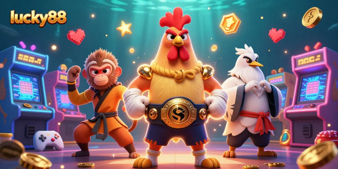Engage with lucky88 through thrilling gameplay with animated characters and vibrant game elements.