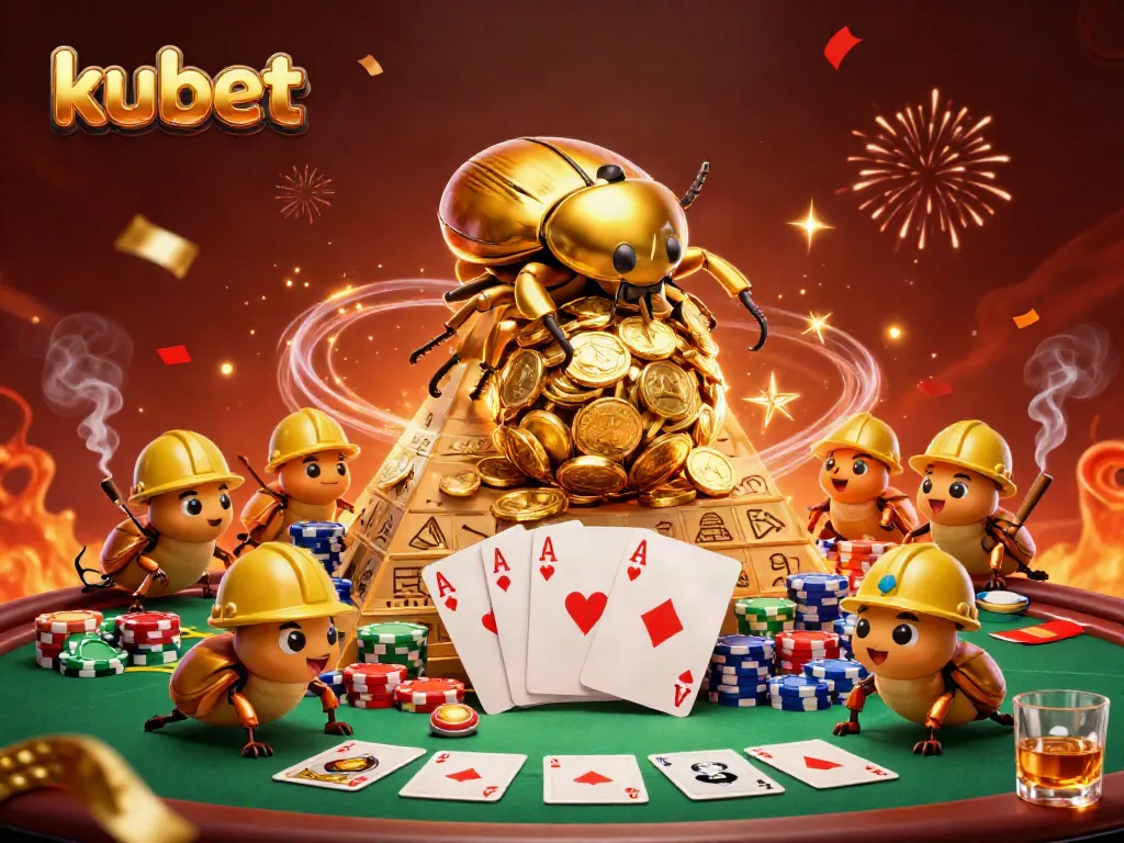 Play engaging kubet casino games with vibrant visuals and packed excitement in an illustrated scene.