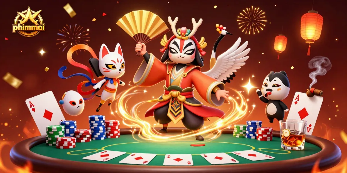 Engage with phimmoi through vibrant 3D digital illustration showcasing dynamic poker elements.