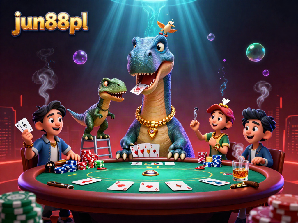 Experience the thrill of jun88pl with a vibrant poker scene featuring iconic characters.