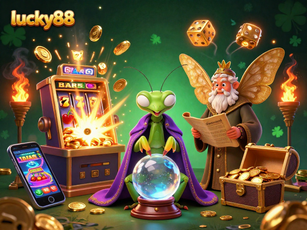 Experience thrilling gameplay at lucky88, where fortune unfolds with vibrant slot machines and mystical characters.
