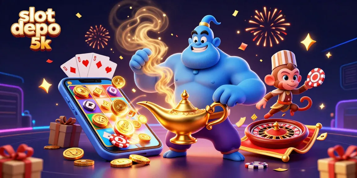 Experience thrilling wins with slot depo 5k in a vibrant casino scene filled with excitement.