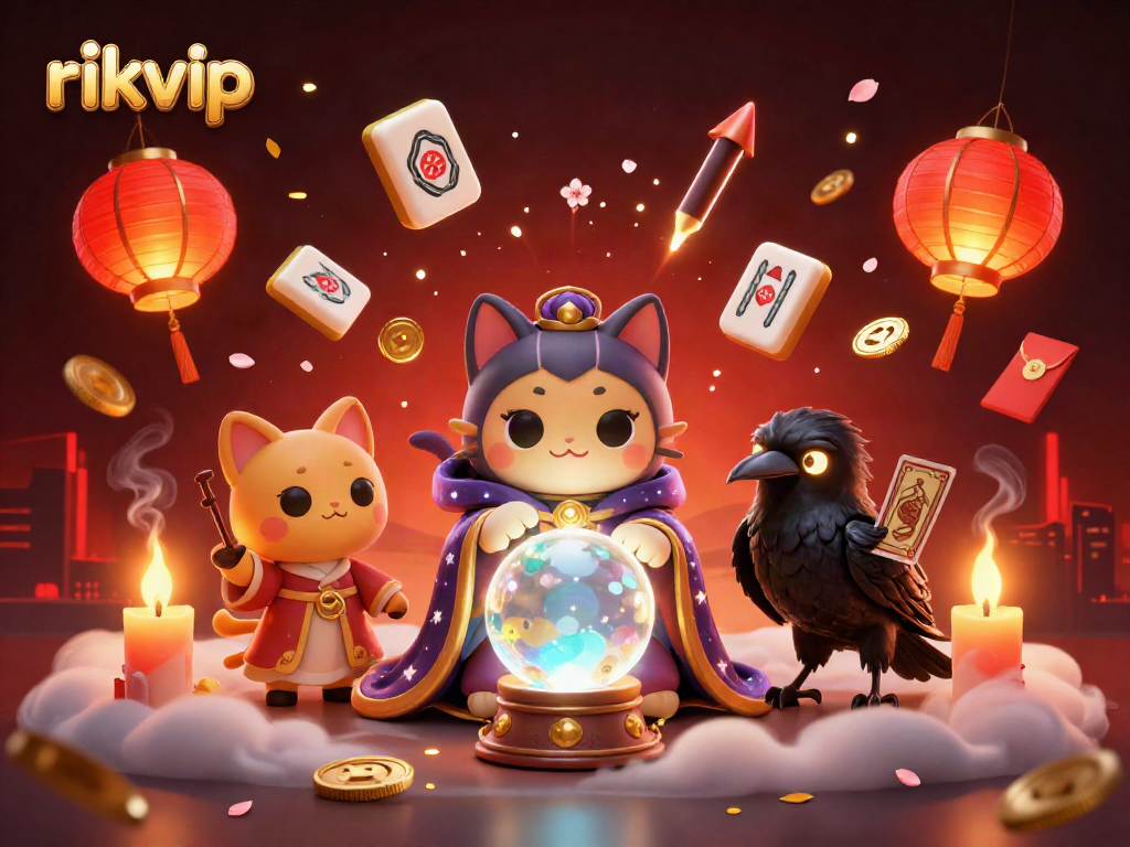 Engage with rikvip's vibrant casino scene showcasing mystical characters and dynamic game elements.