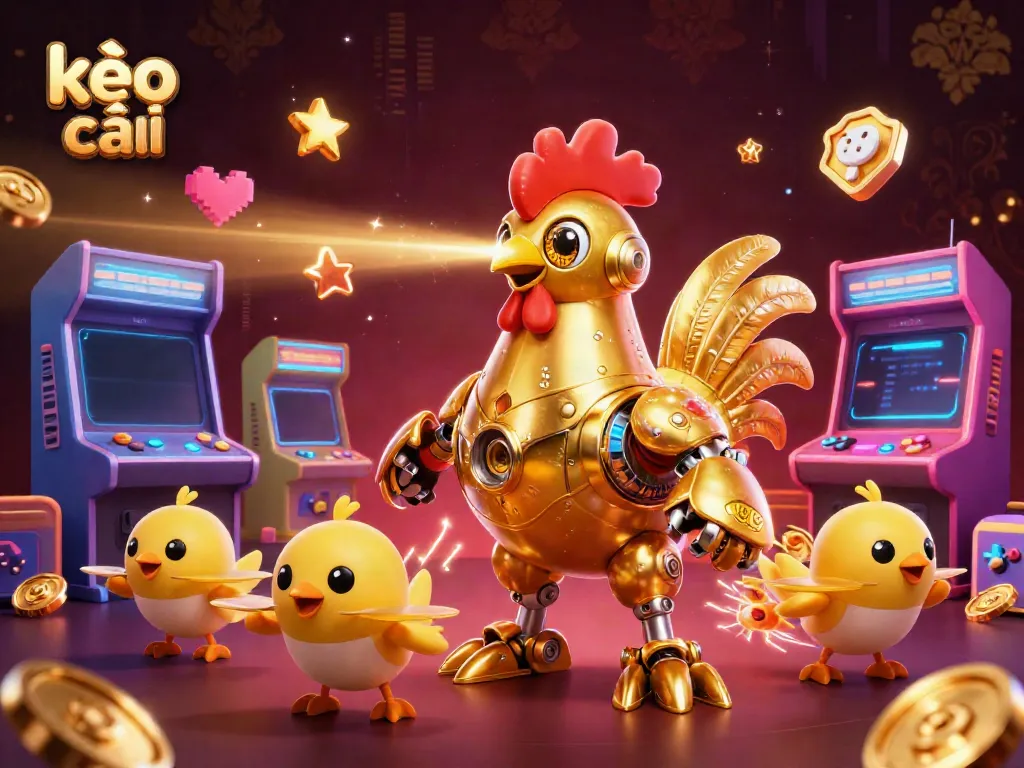 Engage with kèo nhà cái while enjoying a vibrant futuristic casino scene filled with colorful game elements.