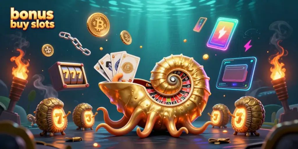 Engage with thrilling bonus buy slots action in a vibrant and immersive casino scene.