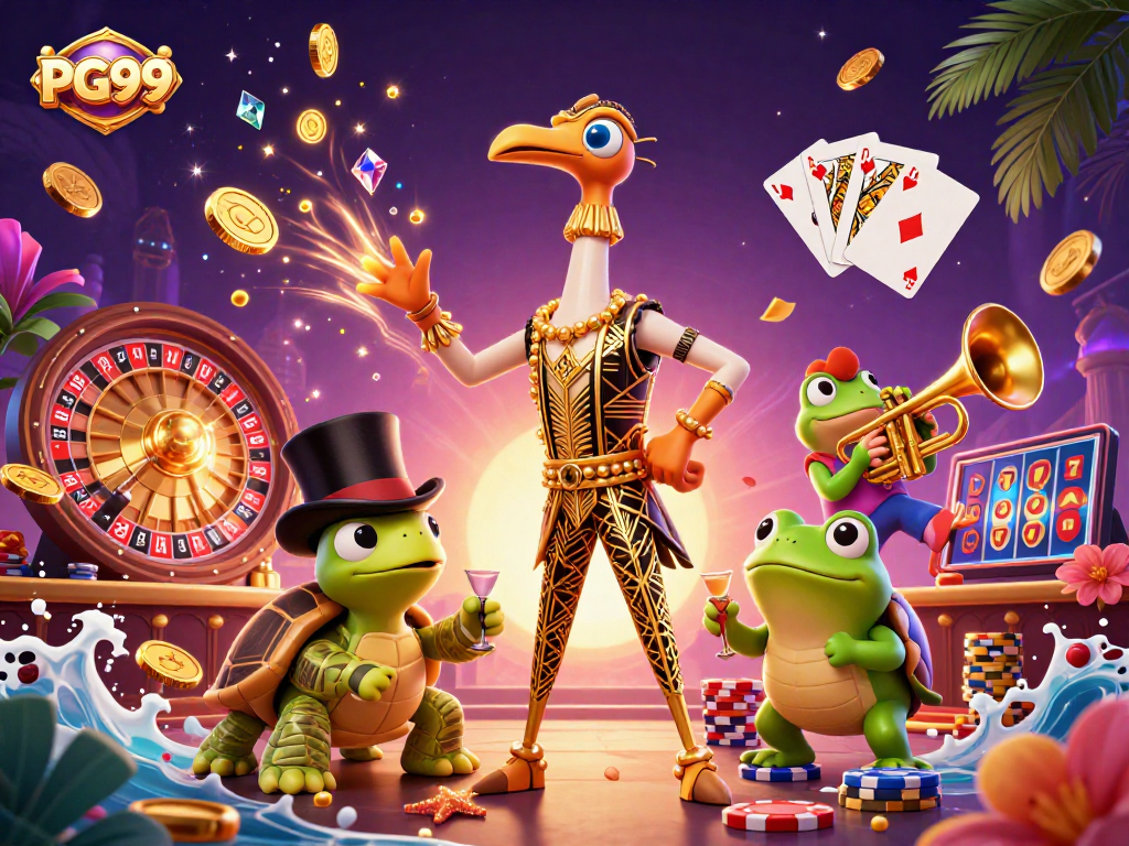 Experience the thrill of PG99 casino vibes with lively characters and dynamic gaming elements.