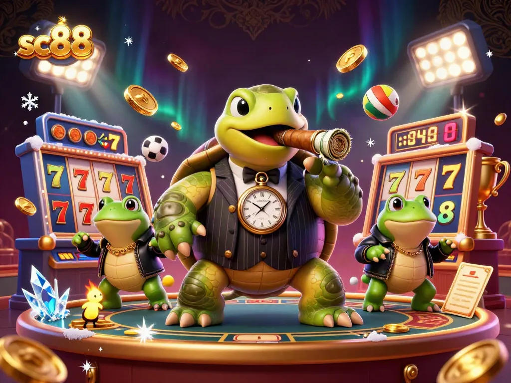 Experience exciting casino fun with sc88 as a snapping turtle mobster and bullfrog enforcers spotlighting slots.