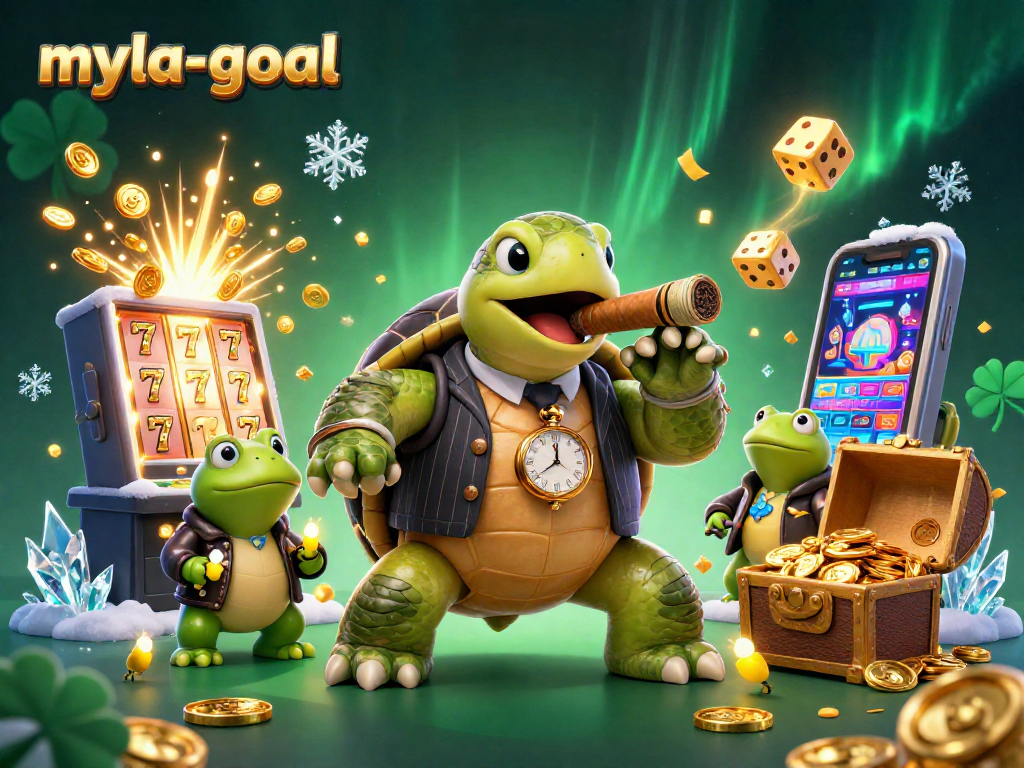 Win big with myla-goal in this vibrant, dynamic casino-themed illustration.