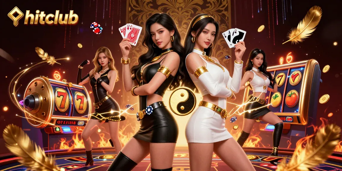 Hitclub showcases an exciting casino experience with twin Asian women in a dynamic gaming scene.