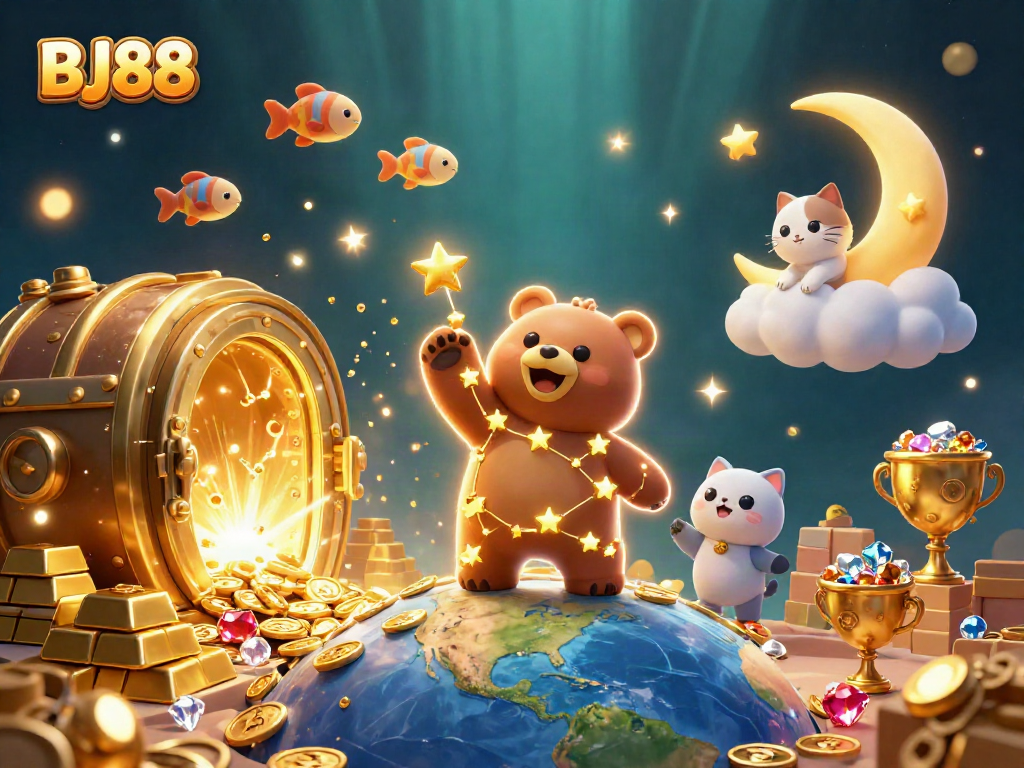 BJ88 highlights thrilling gaming moments with rich symbols of fortune and dynamism