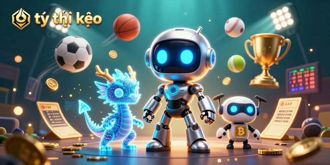 Experience thrilling sports betting with tỷ lệ kèo in an exciting 3D digital illustration.