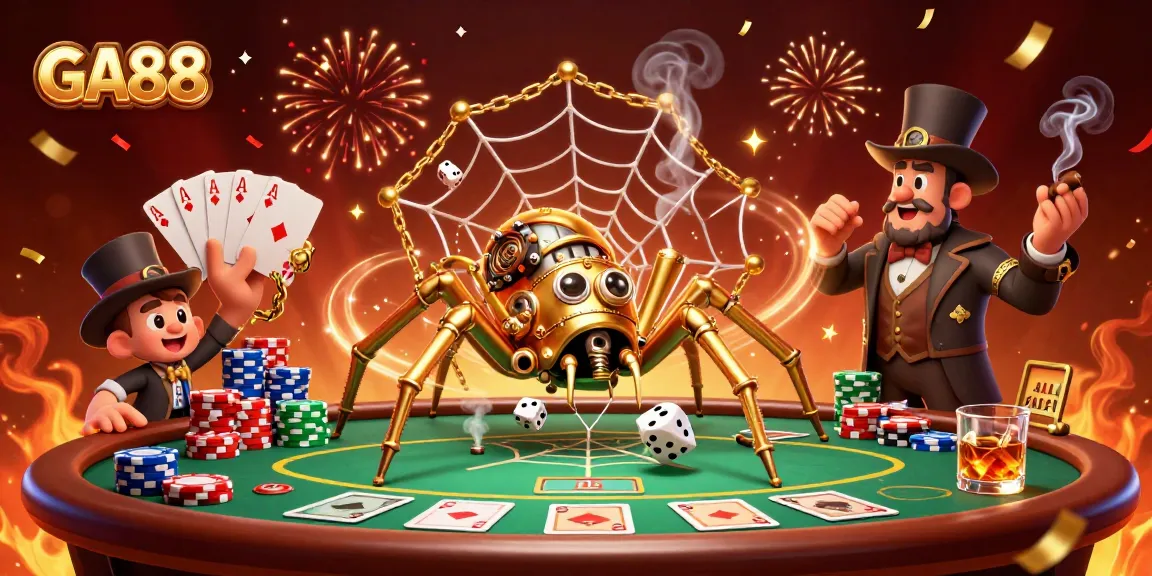 Experience thrilling gameplay with GA88 at this vibrant, steampunk-inspired casino scene.