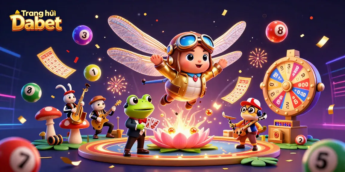 Engage in exciting gaming at Trang chủ Dabet with vibrant lottery elements and dynamic characters.