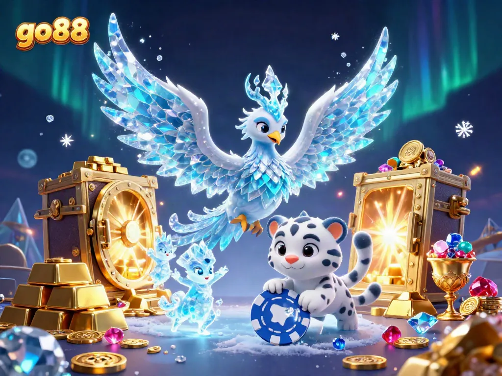 Experience thrilling gameplay with go 88 featuring an ice phoenix, snow leopard, and sparkling treasures.