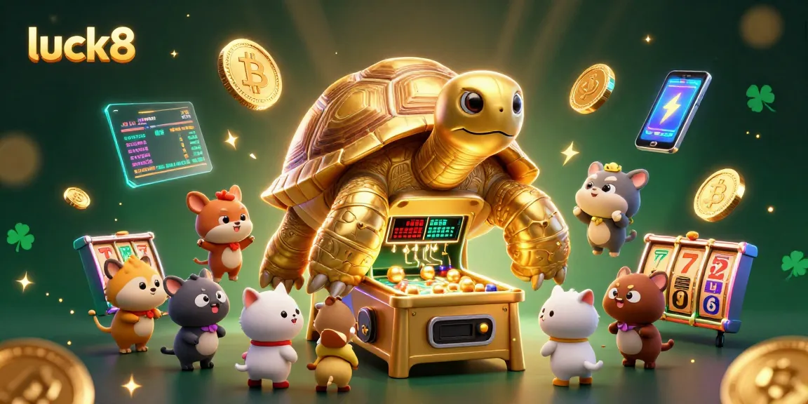 Experience the excitement of luck8 with vibrant casino-themed 3D elements and characters at play.