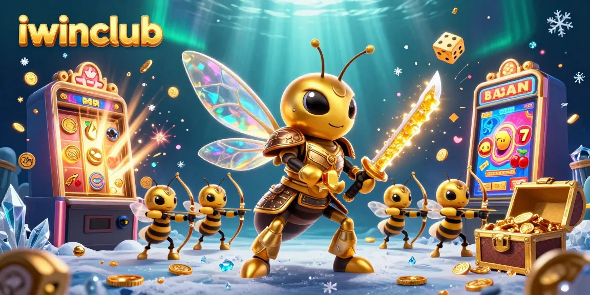Join the fun at iwinclub with this vibrant illustration showcasing an energetic casino scene full of games and jackpots.
