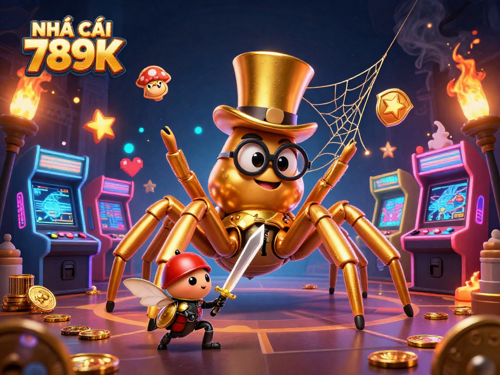 NHÀ CÁI 789K illustrates exciting casino adventure with vibrant characters and elements.