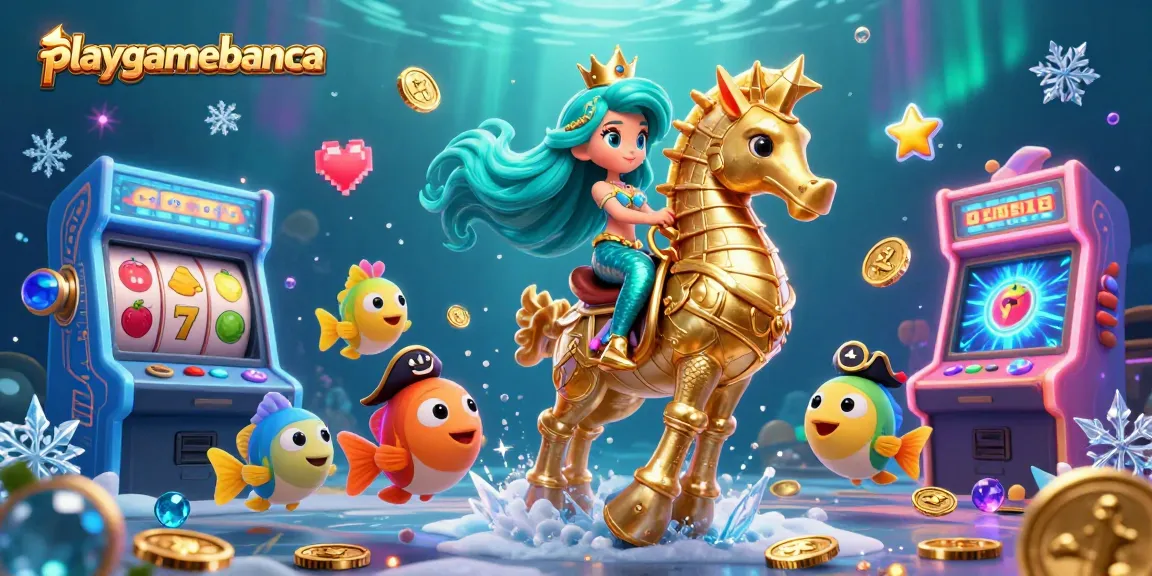 Experience playgamebanca with mermaid magic, slot reels, and vibrant treasures!