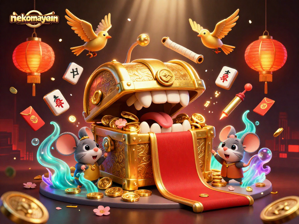 Spin to win big with nekomayman in this vibrant 3D casino world filled with lucky treasures!